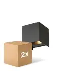Confezione Multipack 2x D'Lite Luce Da Parete Elingen Nero Up & Down 4.9W 480lm - 830 Luce Calda -  | IP65