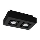 Eglo Soffitto Faretti Mendoza Acciaio Nero 9.4W 690lm - 830 Luce Calda -  | Dimmerabile - Adatto per 2x GU10