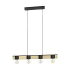 Eglo Luce Pendente Bailrigg Acciaio Legna Nero Marrone | IP20 - Adatto per 4x E27 