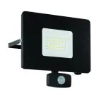 Eglo Luce Da Parete Faedo 3 Aluminium Nero 53W 5800lm - 850 Bianco Freddo | IP44 - Sensore Di Movimento