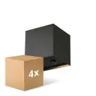 Confezione Multipack 4x D'Lite Luce Da Parete Elingen Aluminium Nero Up & Down 2.9W 170lm - 830 Luce Calda -  | IP65 - Alimentazione A Batteria - Sensore Di Luce
