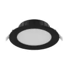 Noxion Downlight LED Hera Piatto Incasso Nero 15W 1500lm 80D - 827-830-840 CCT | 168mm - Ritaglio 144mm